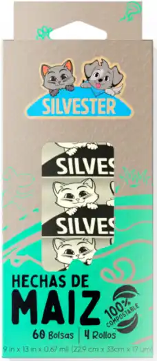 SILVESTER BOLSA COMPOSTABLE X4