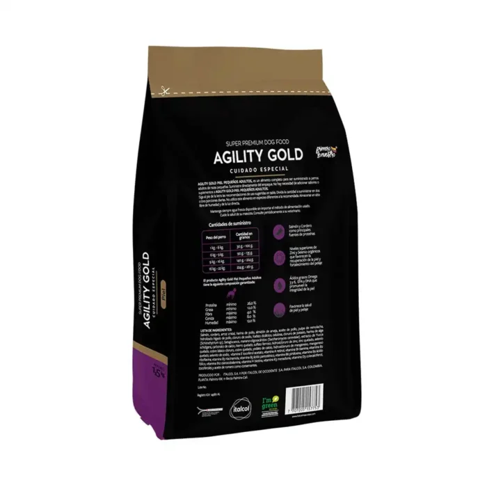AGILITY GOLD PEQUEÑOS ADULTOS PIEL 1.5 KG